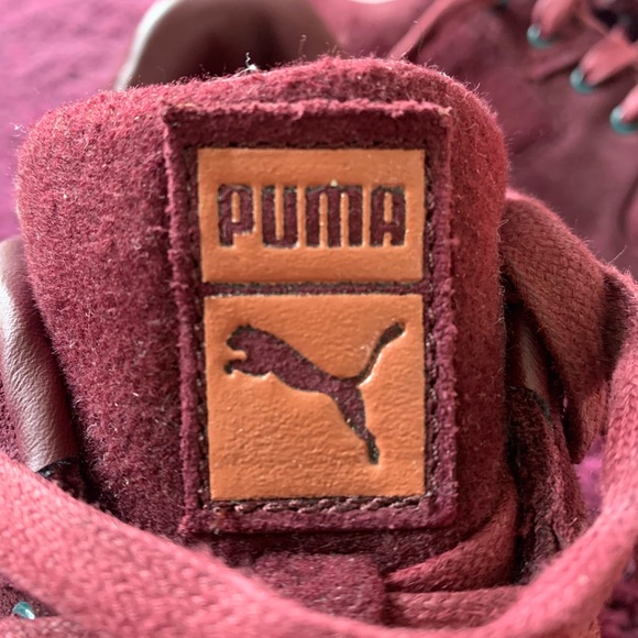 Puma Aubergine Mayze Stack Leather Platform Sneakers VGUC - Picture 4 of 12